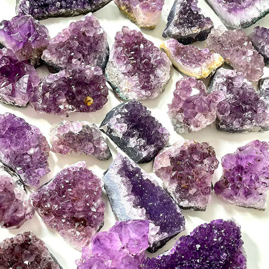 Natural amethyst cluster geode for spiritual healing and energy cleansing