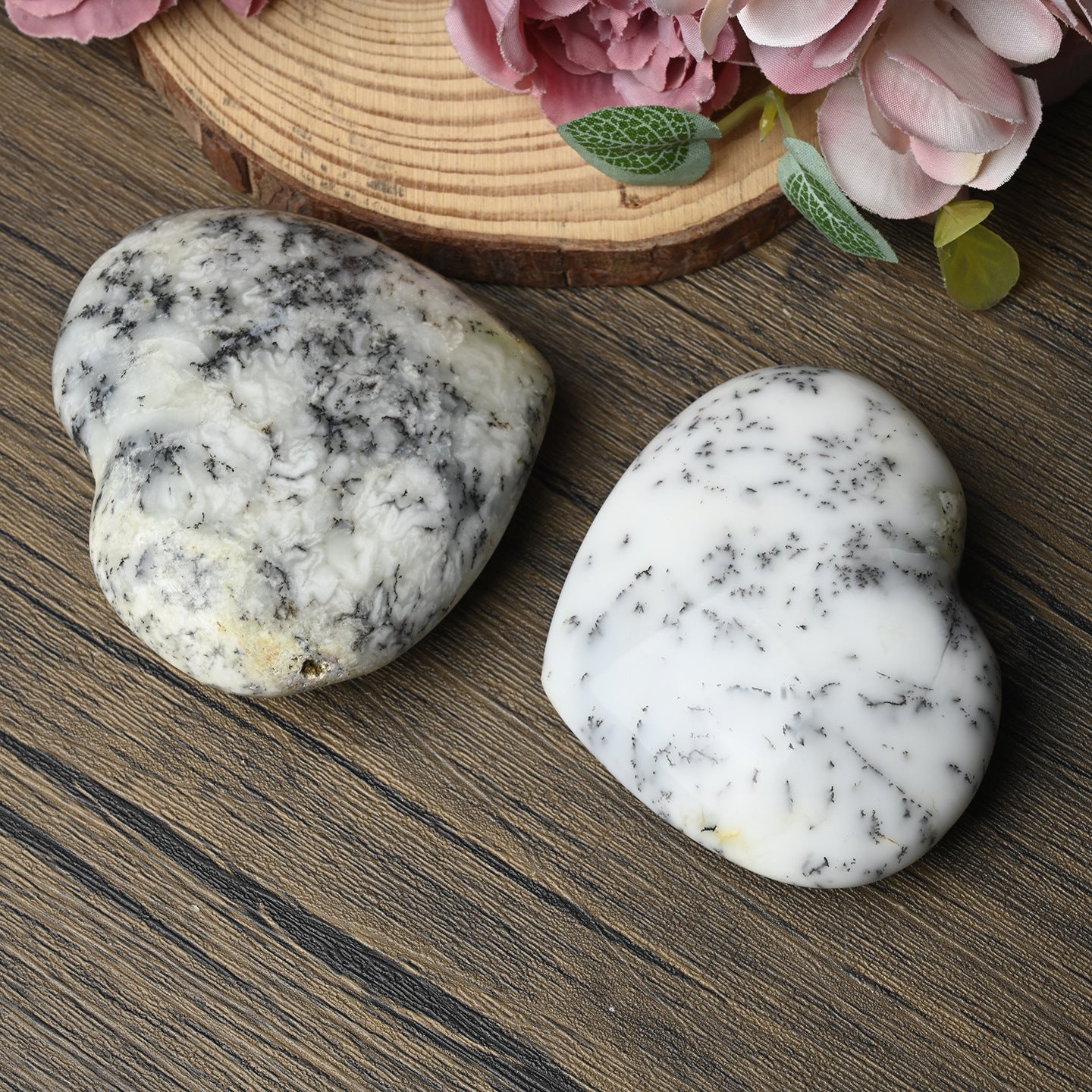 Natural stone worry heart for anxiety relief