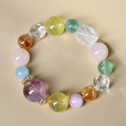 A close-up of the combination of golden Asai stone and citrine, highlighting the dual enhancement of wealth and confidence