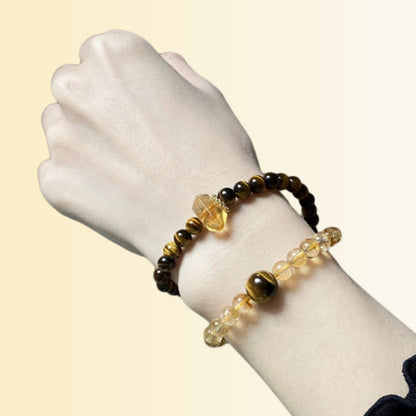 The bracelet is displayed flat as a whole, highlighting its effects of attracting wealth, changing luck and enhancing energy