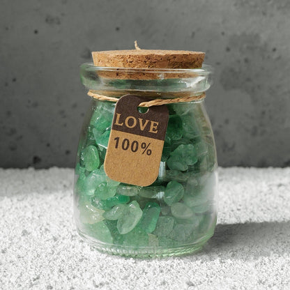 Crystal bottles placed together with students' textbooks and laptops help enhance their concentration on study.