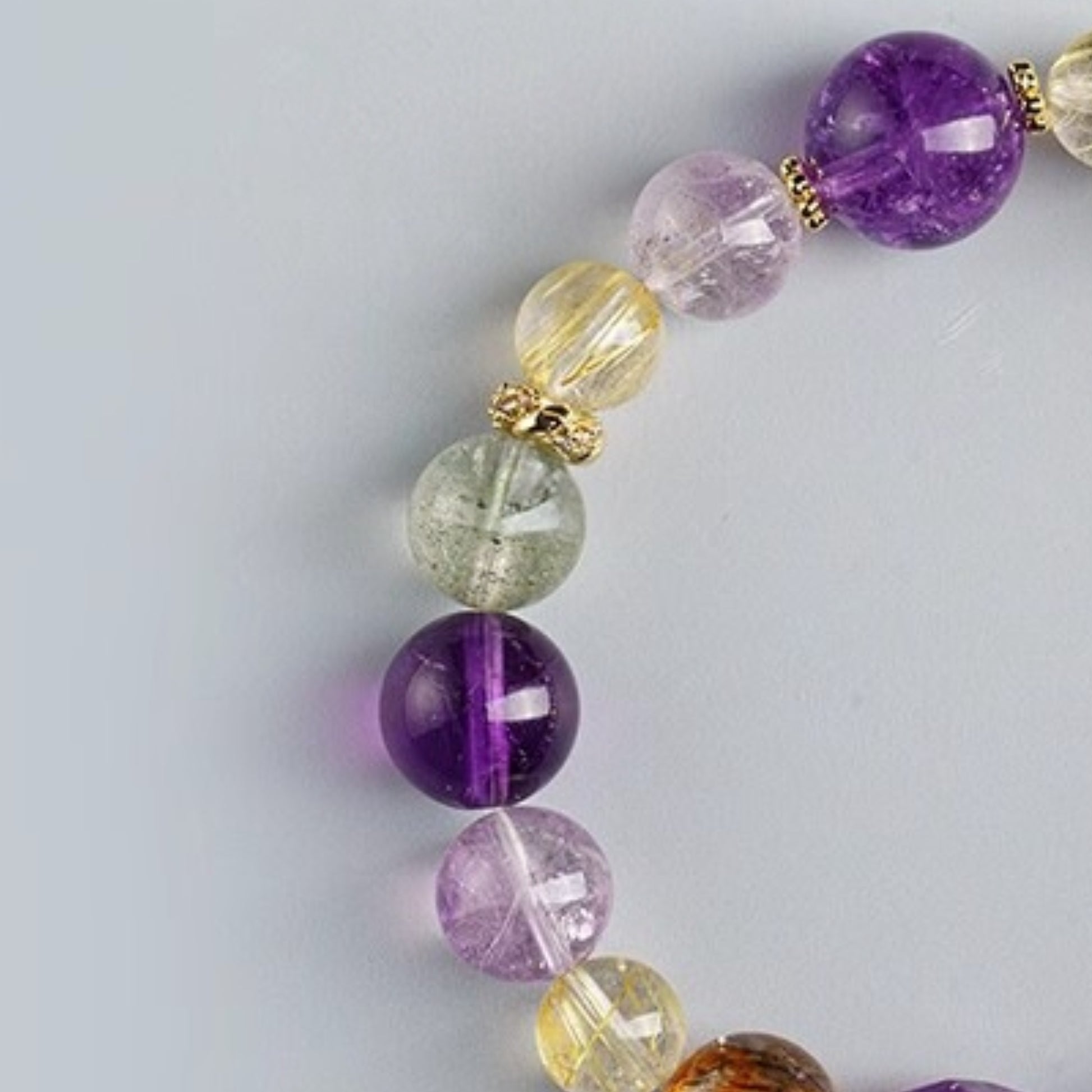 A close-up of the deep purple amethyst, highlighting its energy characteristics that enhance wisdom and intuition