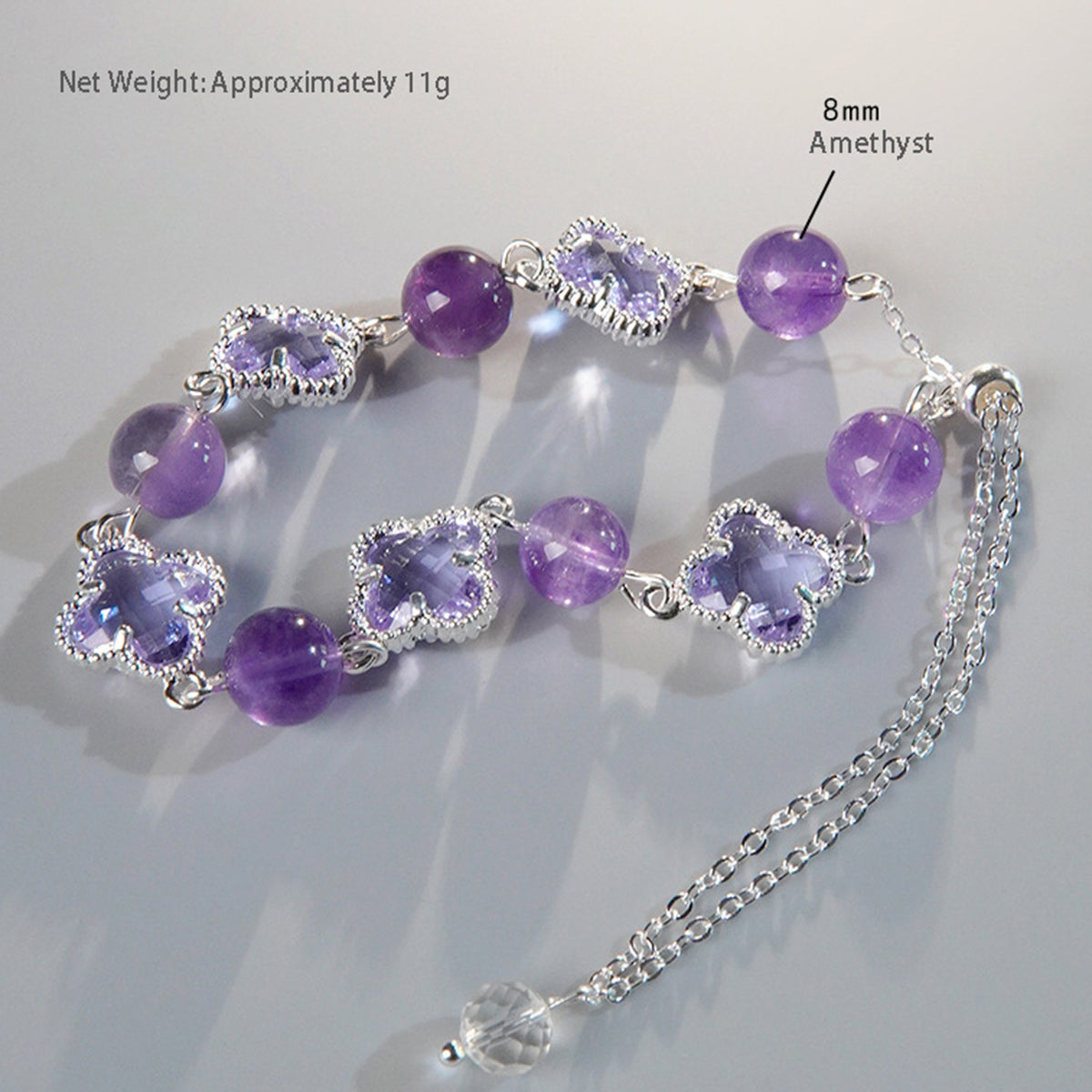 A close-up of amethyst's deep purple color showcases its energy characteristics that enhance wisdom and intuition