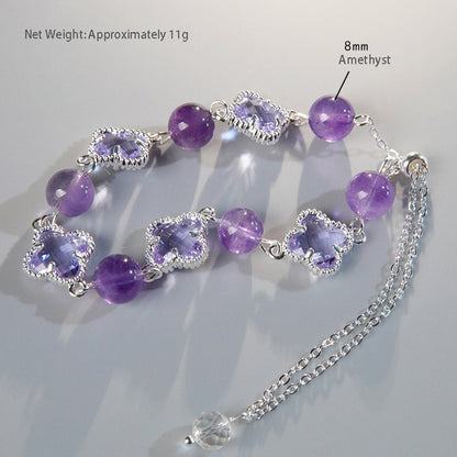 A close-up of amethyst's deep purple color showcases its energy characteristics that enhance wisdom and intuition