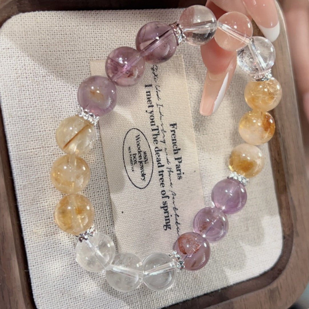 Show how bracelets balance the pursuit of external wealth with inner peace, achieving the unity of spiritual growth and material abundance.