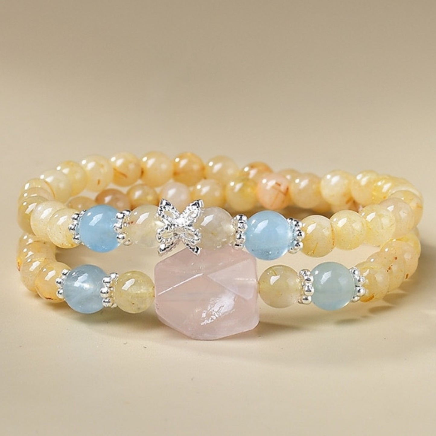 A close-up of Aquamarine's fresh blue color highlights its effectiveness in enhancing expression skills and interpersonal relationships