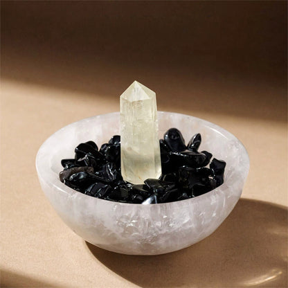 The product as the centerpiece of a personal altar, surrounded by candles, deities, and palo santo, used for intention setting and daily spiritual practice.