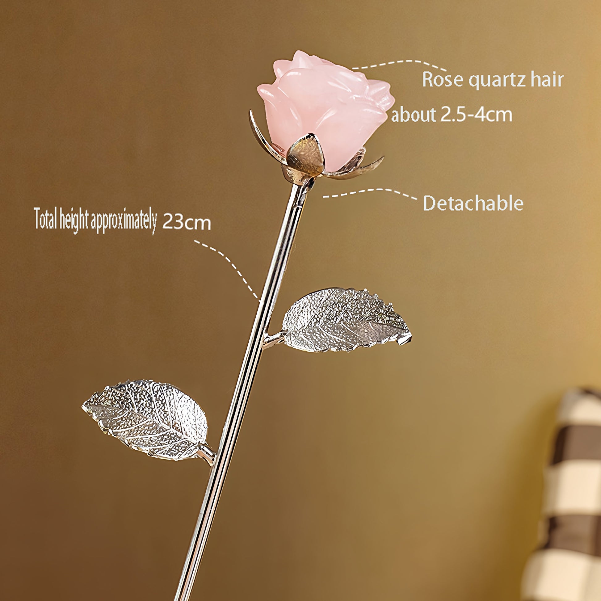 Crystal roses are placed on the bookshelf in the study, with philosophy or literary books beside them, symbolizing wisdom and growth.