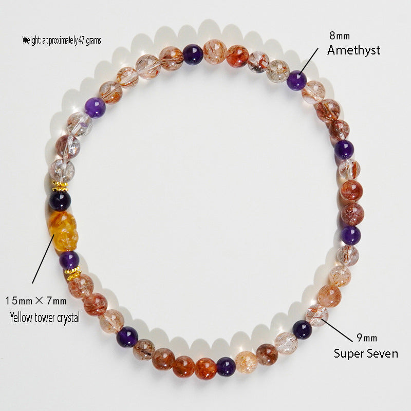 When paired with creative tools, amethyst inspires creativity while yellow tower crystal attracts opportunities