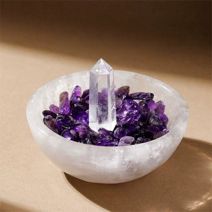 Placed on your desk, this crystal bowl can help combat the electromagnetic fog generated by electronic devices, bringing continuous positive energy to your working environment