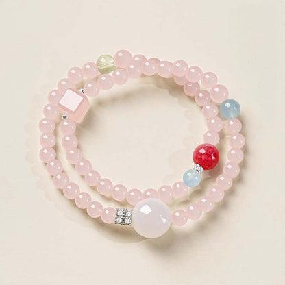 The panoramic display of Duobao design features a variety of natural crystals combined to convey diverse blessings and meanings