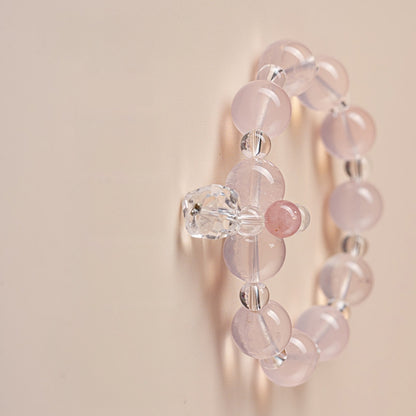 A close-up of the gentle energy of rose crystal, demonstrating its healing effect on emotional trauma