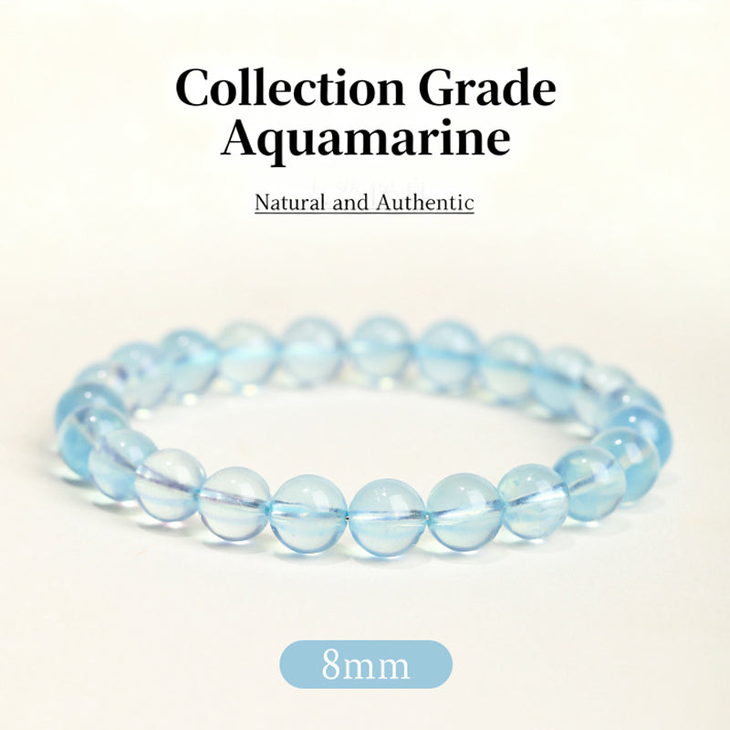 Close-up of aquamarine's cool texture, symbolizing its stress-relieving and moot-soothing effects 