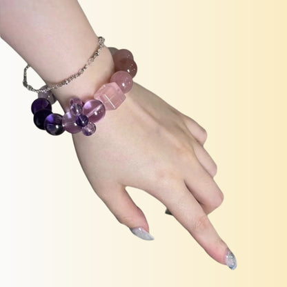 Display the layering effect of the bracelet from multiple angles, highlighting its fashionability and practicality for daily matching