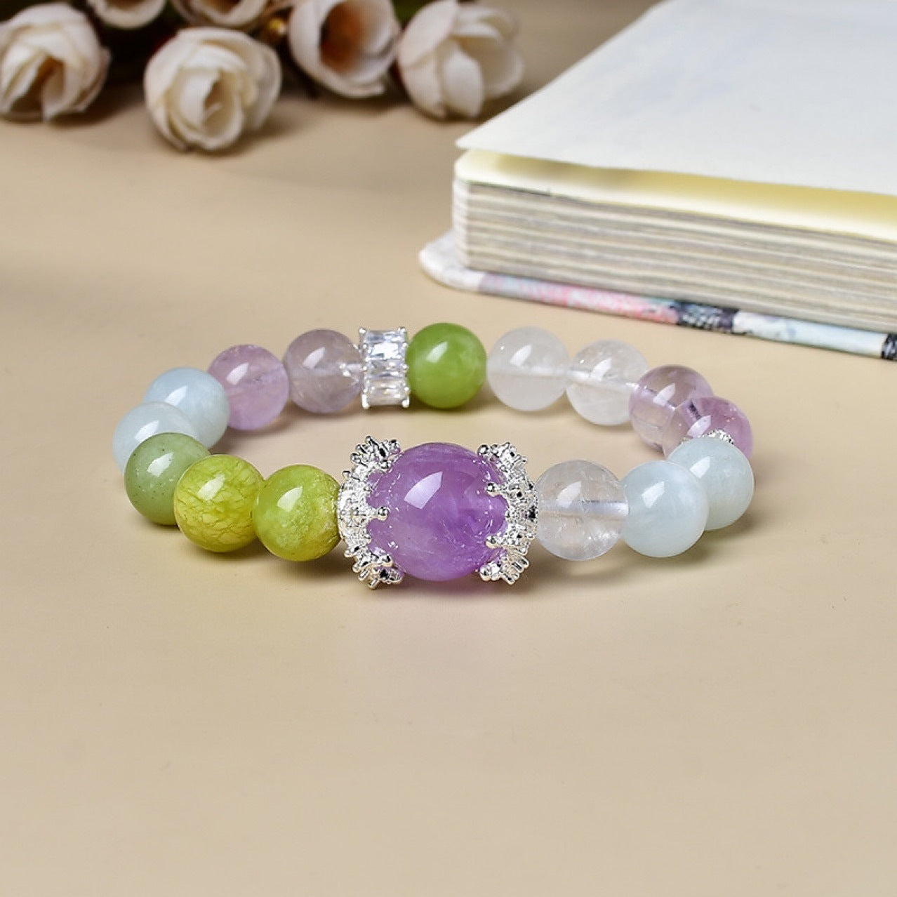 A close-up of the White Ghost Crystal, showcasing its glacier-like pure energy inside, suitable for purifying and manifestly expressing wishes