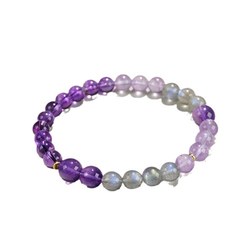 A close-up of the blue light of feldspar, symbolizing the energy characteristics that enhance intuition and insight