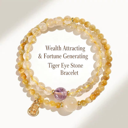 A close-up of the golden hair inside the golden hair crystal showcases its powerful energy for attracting wealth and career support