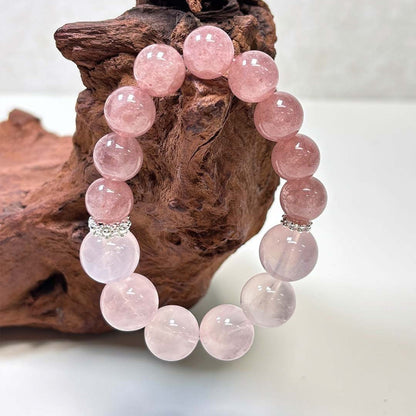 The rose crystal strawberry crystal bracelet designed for Libra enhances their natural charm and affinity, contributing to harmonious and happy interpersonal relationships.