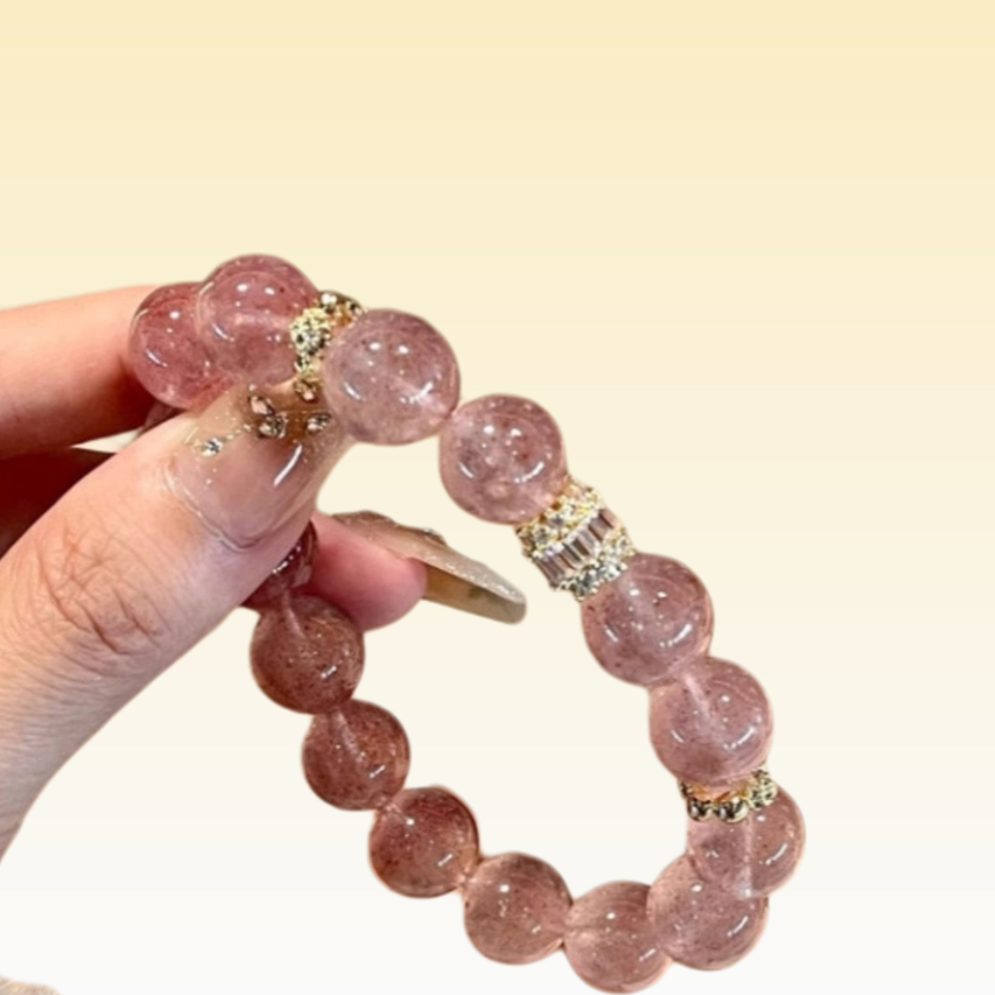 The strawberry crystal bracelet designed for Libra enhances interpersonal relationships and harmonious energy