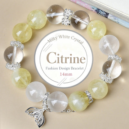 A close-up of the two-color combination of milky white crystal and yellow crystal showcases the perfect blend of warm white and sunny yellow
