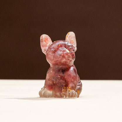 The moment when the crystal puppy refracts brilliant light in the morning light