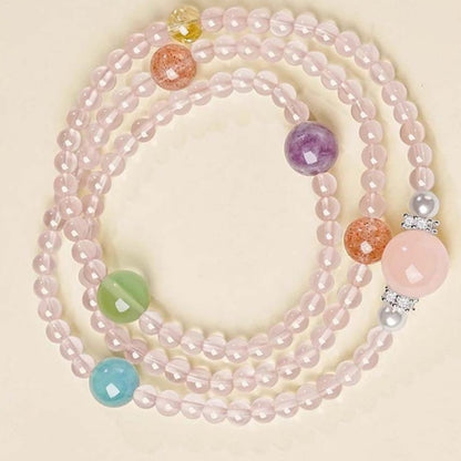 A close-up of the transparent texture of natural rose crystal, with the natural texture inside clearly visible, highlighting pure energy