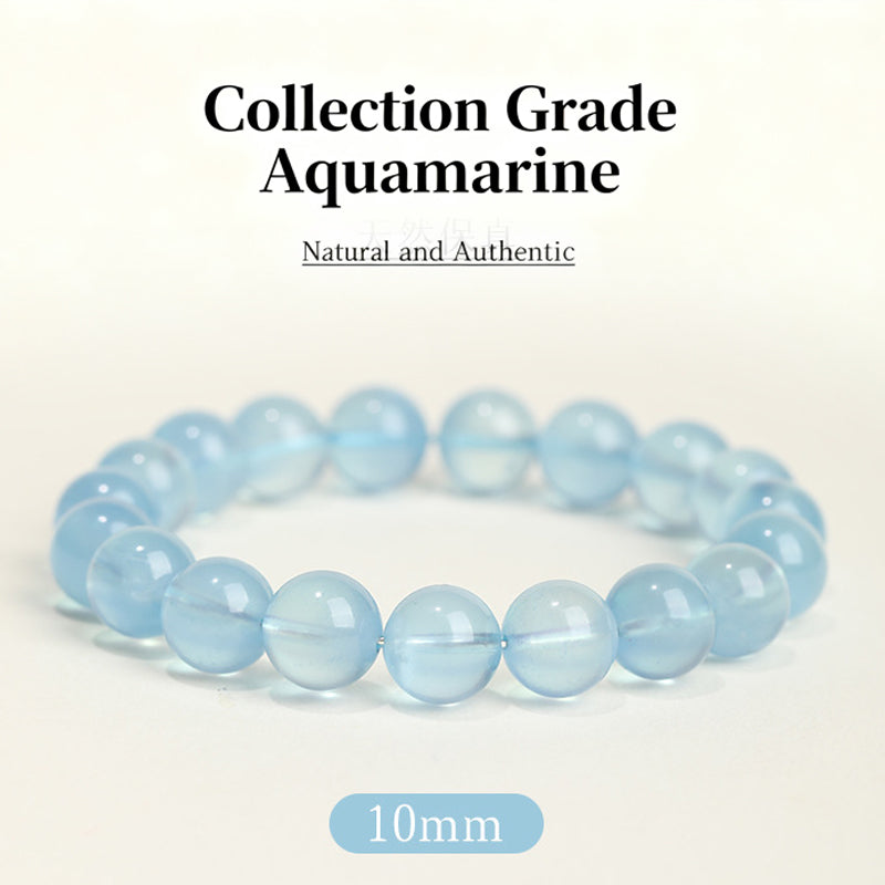 Collectible aquamarine natural blue crystal bracelet