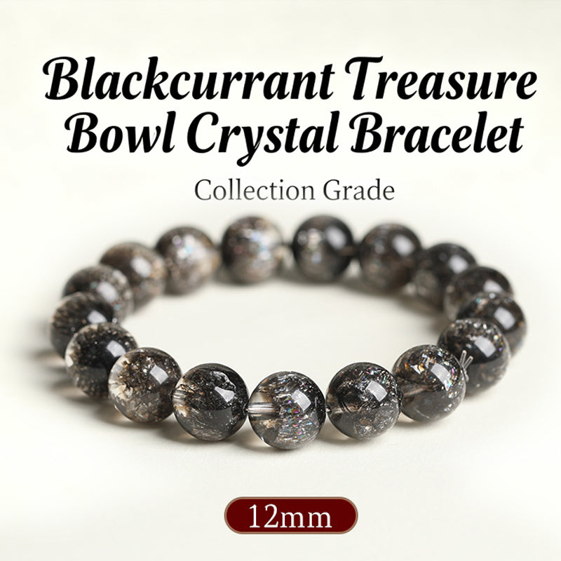 Natural blackcurrant treasure Basin Black Super Seven Crystal bracelet