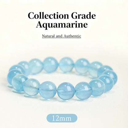 Collectible aquamarine natural blue crystal bracelet