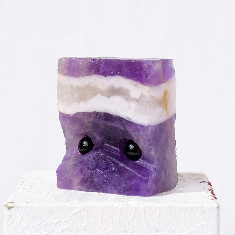 Gently stroke the hedgehog's crystal back with your fingers, feeling its coolness and smoothness.