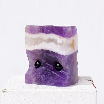 Gently stroke the hedgehog's crystal back with your fingers, feeling its coolness and smoothness.