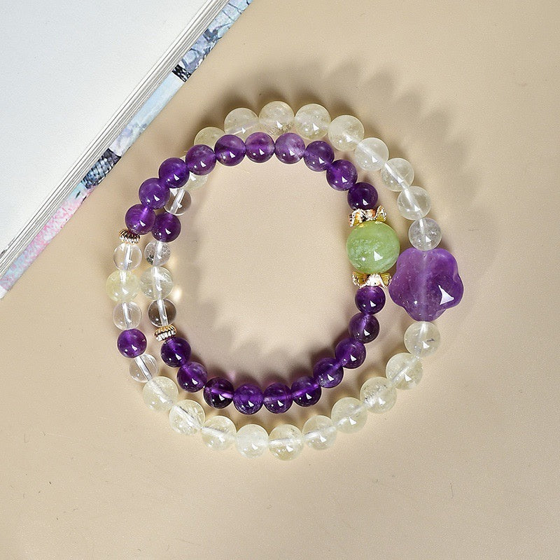Wearing effects in learning scenarios: Yellow crystal enhances concentration, while amethyst boosts memory
