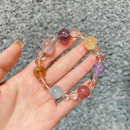 White crystal enhances memory, aquamarine relieves tension. This bracelet is a reassuring companion for students preparing for exams.