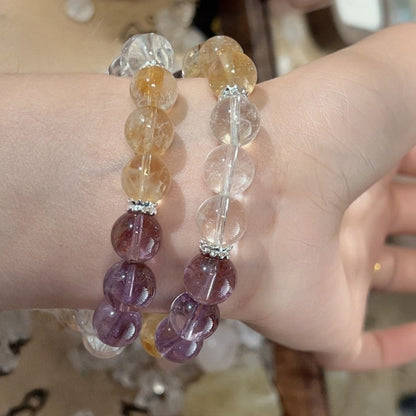 Amethyst calms the mind and resists interference, while white crystal enhances memory. This bracelet is a powerful tool for students to improve their concentration during exam preparation.
