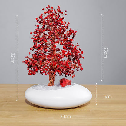 The crystal tree, when paired with the vision board and the diary, demonstrates its practical application as the law of attraction and for setting personal goals.