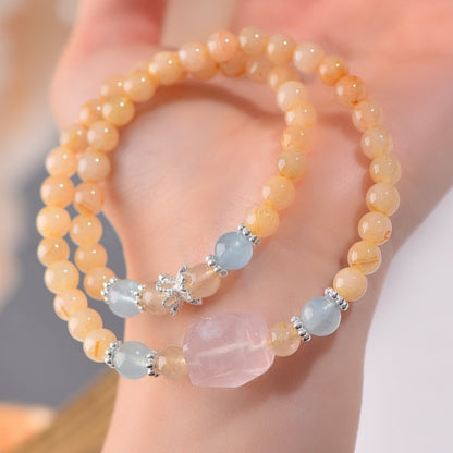 The three-color crystals alternate in presentation, symbolizing energy balance and harmonious integration