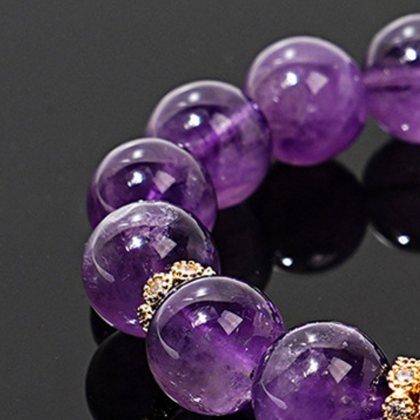 A close-up of the deep color of Uruguayan amethyst showcases its powerful spiritual energy