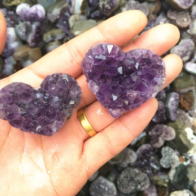 Amethyst clusters serve as the center points of the energy grid