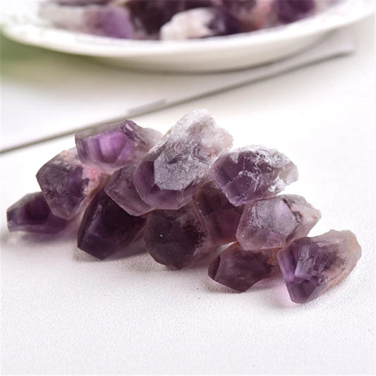 Natural amethyst raw pieces and clusters collection for DIY and healing