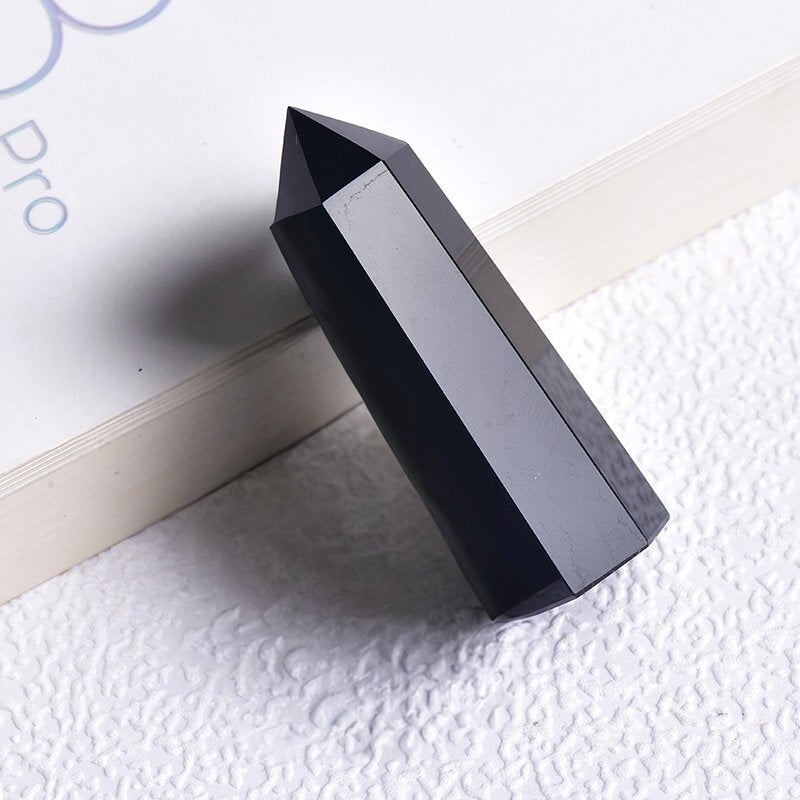 Close-up of natural obsidian surface texture details