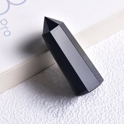 Close-up of natural obsidian surface texture details