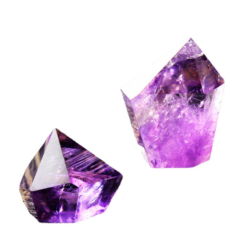 Brazilian amethyst hexagonal point with deep purple color