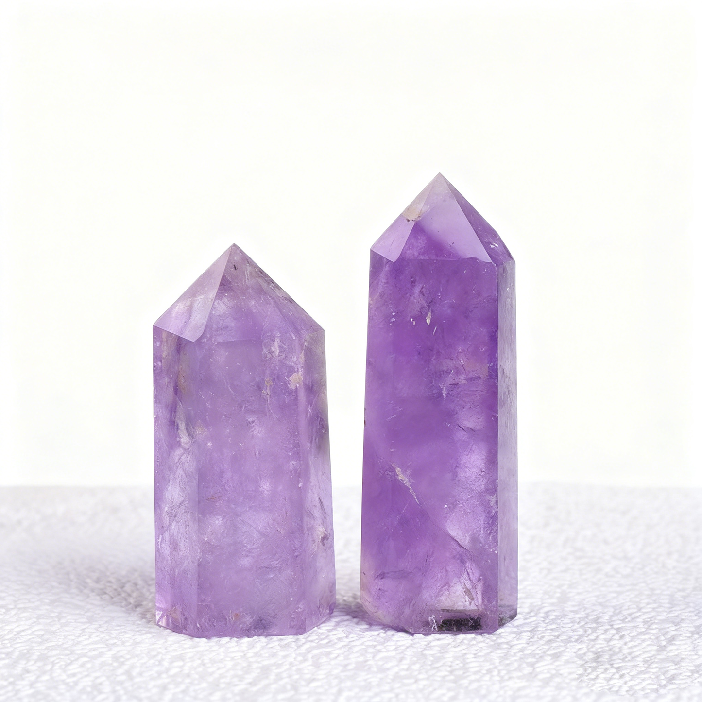 Natural Brazilian amethyst hexagonal point with deep purple color