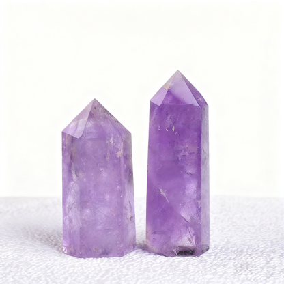 Natural Brazilian amethyst hexagonal point with deep purple color