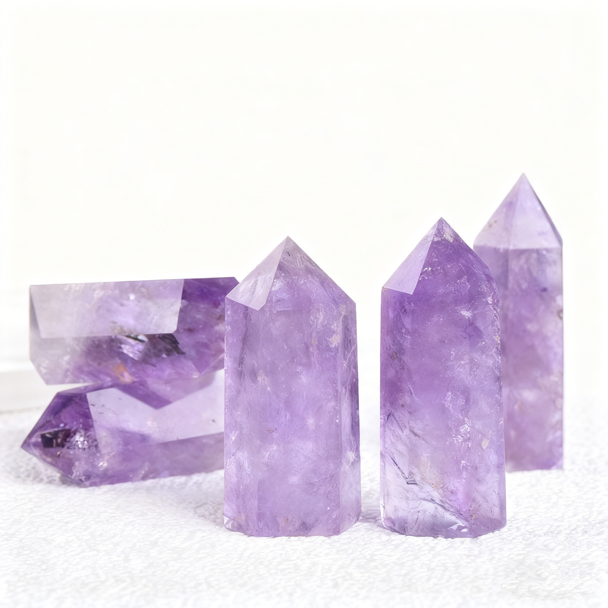 Energy cleansing ritual with amethyst wand
