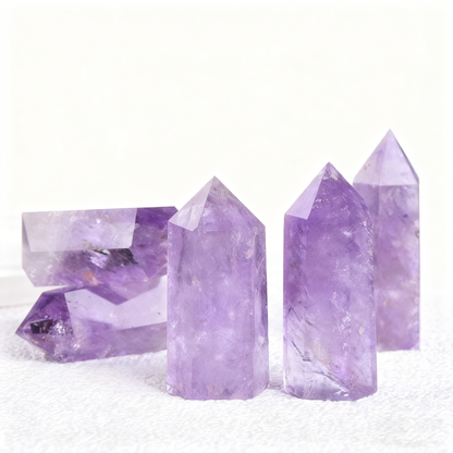 Energy cleansing ritual with amethyst wand