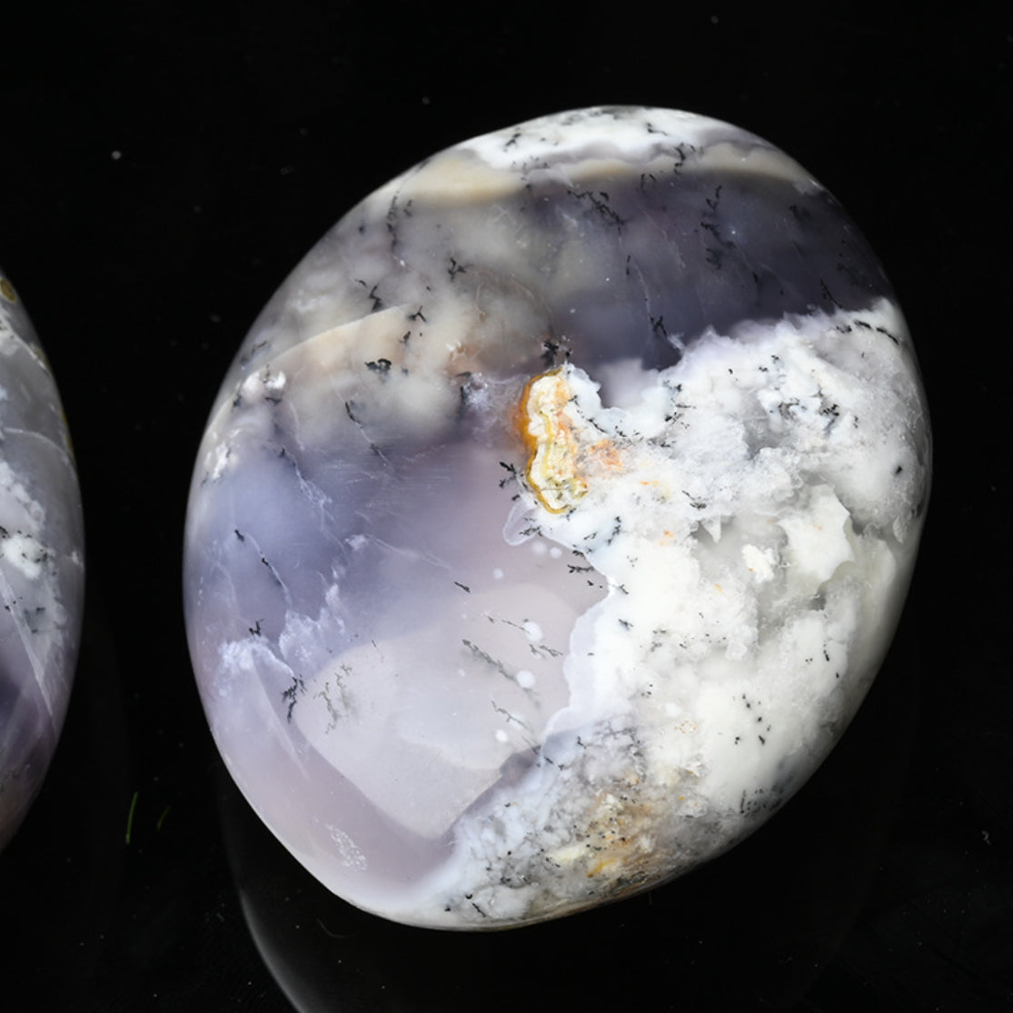  Moss Opal stone with essential oils for aromatherapy massage