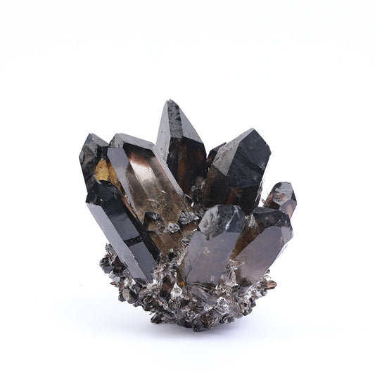 Smoky quartz cluster grounding energy placement at entryway