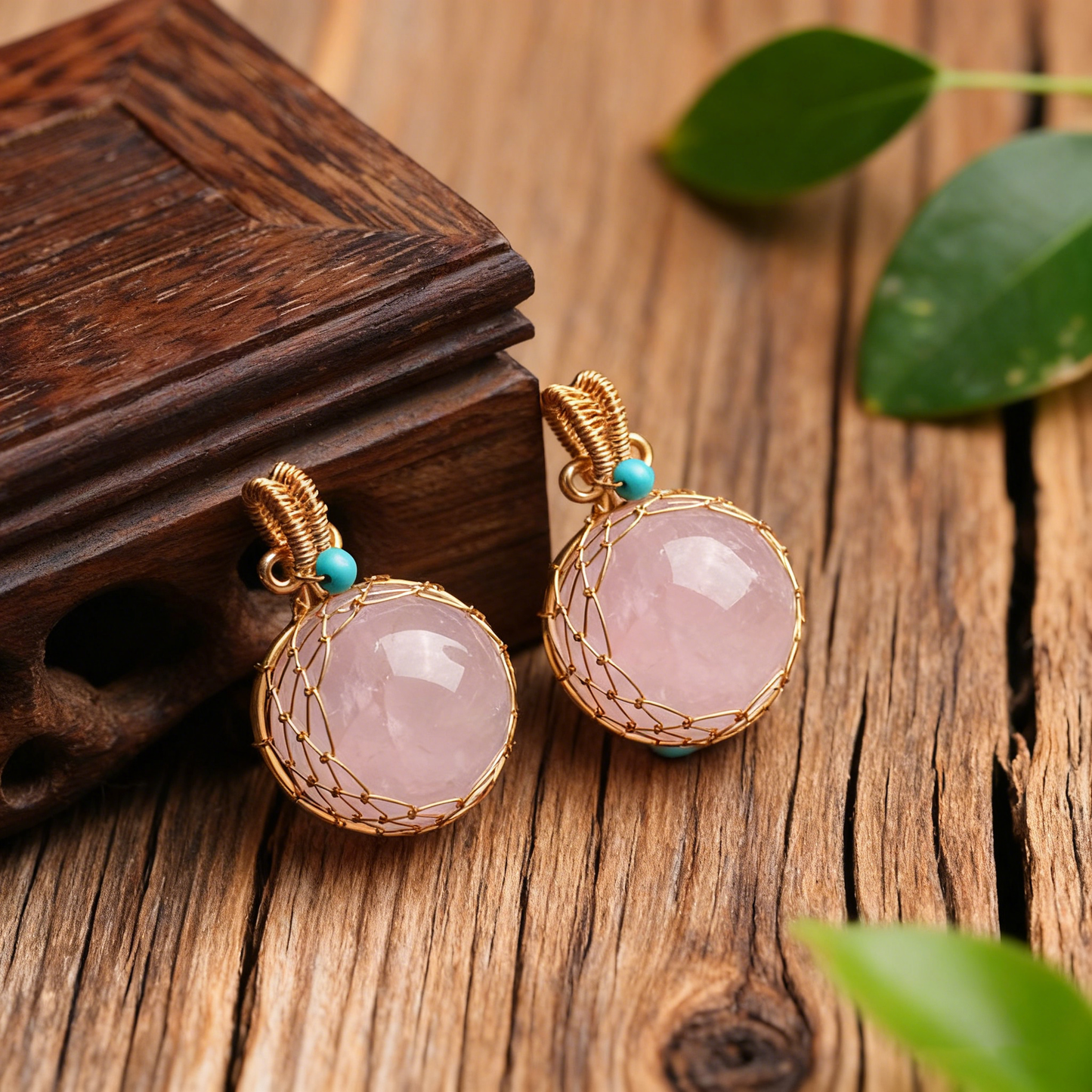 Heart chakra healing jewelry with pink crystal