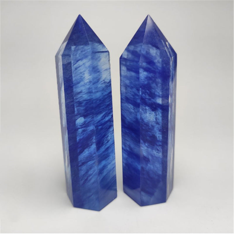 Hexagonal man made crystal with precise facets